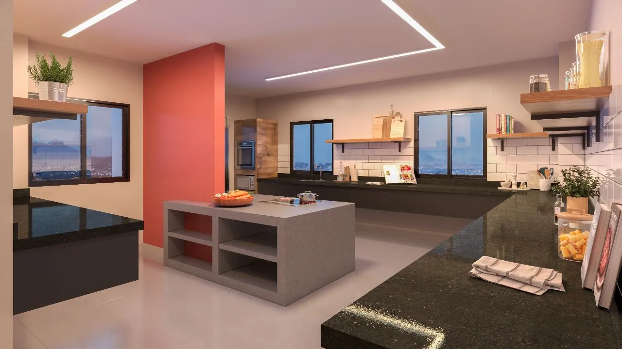 Cozinha planejada com acabamento premium — apartamento Auge Panamby