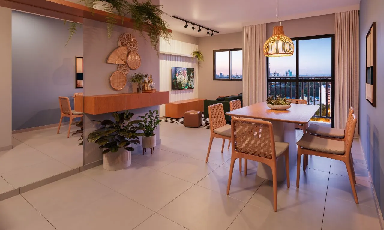 Sala de estar integrada com living — apartamento no Panamby